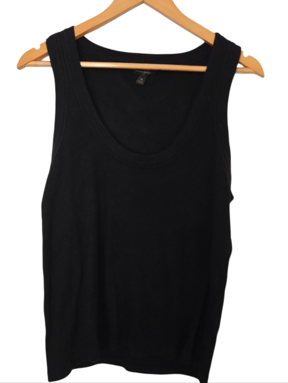 Banana Republic Black Ribbed Tank Top XL Classic Basic Stretch